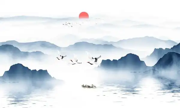 新中式山水画图片