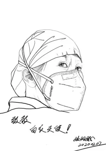 《致敬,白衣天使》(钢笔)(作者欧阳盼)