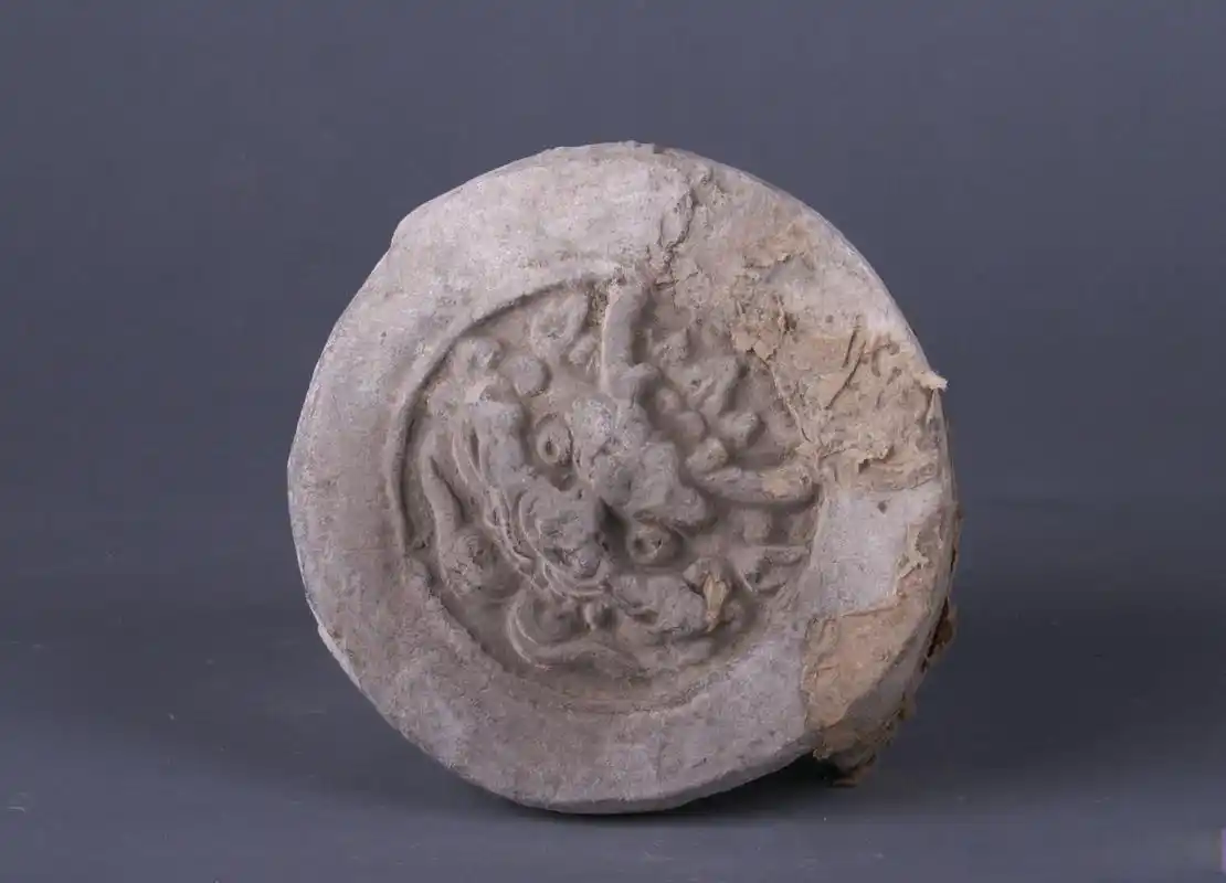 【天下长安 · 文物赏析】  >> 唐 兽面纹瓦当,陕西历史博物馆旧藏