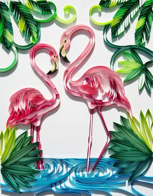 手工衍纸装饰画——火烈鸟