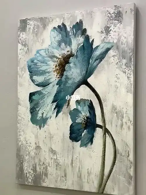 纯手绘油画花卉抽象装饰画客厅玄关肌理挂画