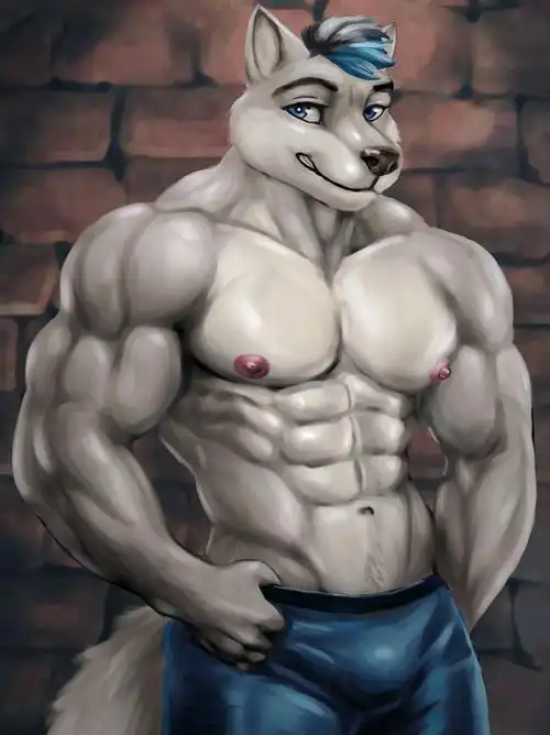 灰狼人 by 时间猫, 肌肉, 狼人