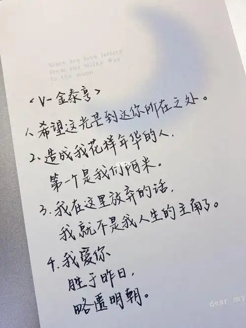 致我们的花样年华bts语录手写