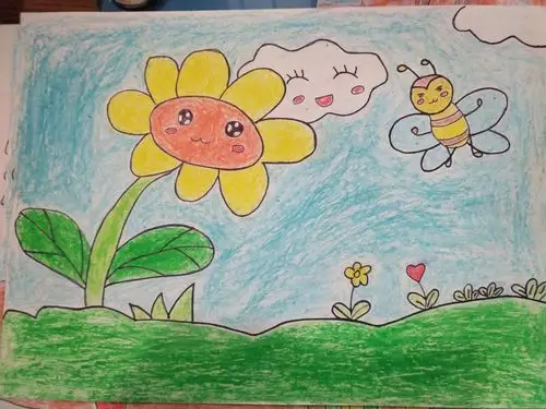 后寨小学幼儿园中班学生张雨萌的作品《自然舒畅》