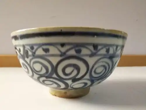 6.元明时期福禄万年,长命富贵,寿字青花碗～老货