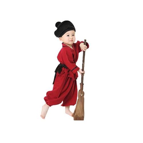 古装女童和尚服宝宝男童锄禾国学儿童演出服小和尚衣服儿童汉服男