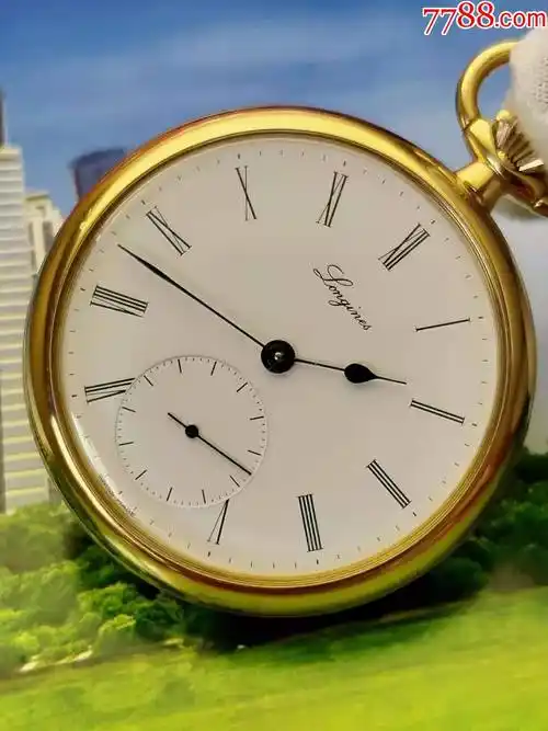 好品浪琴878古董金套筒包金怀表