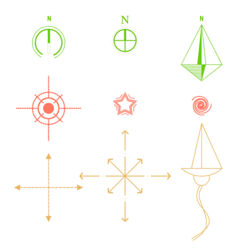 指北针-1在工程中,因建筑设计和平面图图例中规定是以北针用来确定