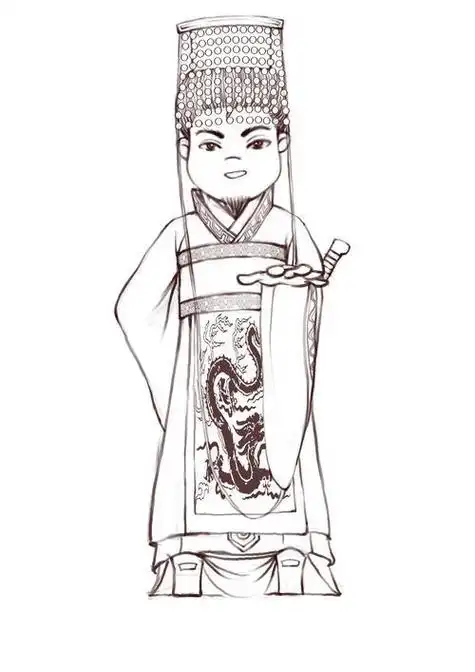 黄帝驾龙儿童简笔画