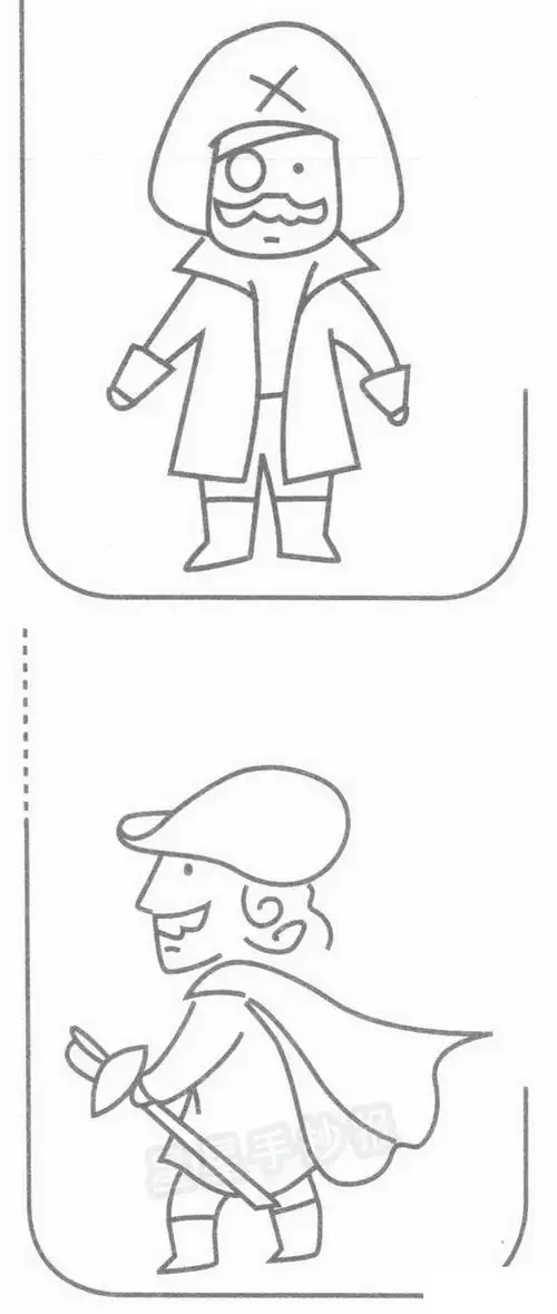 海盗简笔画简单画法