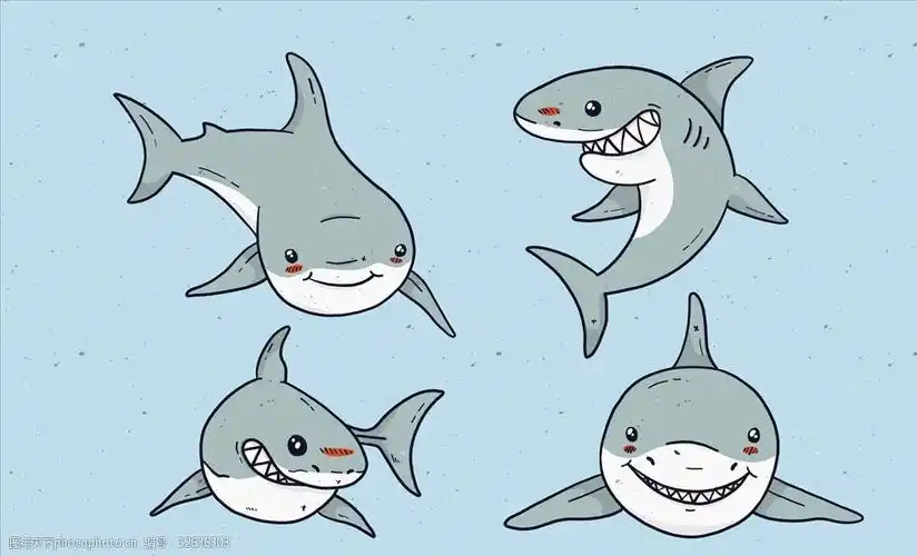 矢量鲨鱼集合