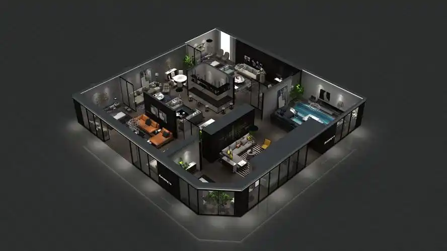 1992效果图-室内鸟瞰图