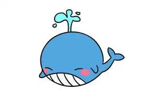 鲸鱼简笔画成副带颜色