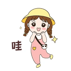 带黄色帽子扎辫子的可爱小女孩哇表情包