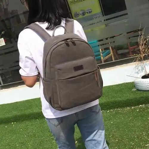 时尚防盗双肩包女 韩女士休闲帆布背包 大容量旅行电脑包学生书包