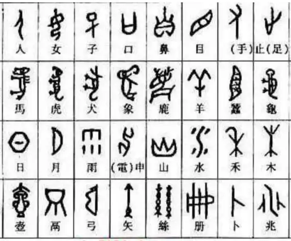 1000常见象形字对照表