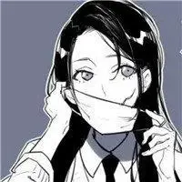 qq头像女生戴口罩动漫黑白头像情侣