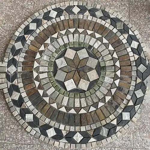 拼花地砖 马赛克文化石 拼花网贴冰裂纹地铺 风水盘庭院花园地砖