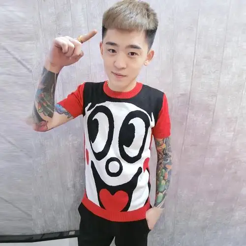 网红同款旺仔毛衣男女春季新款潮流个性修身社会精神小伙针织优惠券