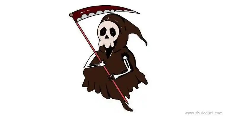 骷髅死神简笔画手抄报