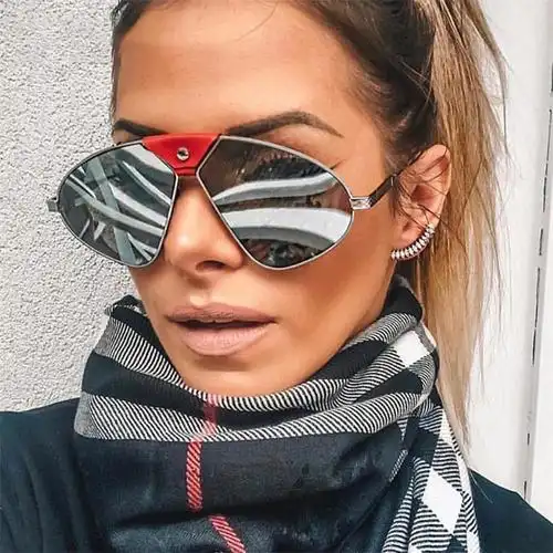 新款时尚个性太阳镜金属皮质朋克风男女士墨镜蛤蟆镜潮流眼镜1972