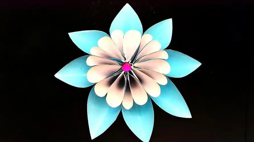 手工折纸教学教你制作漂亮的3d立体装饰纸花折纸艺术