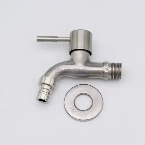 304快开拉丝水龙头金属一字手柄洗衣机龙头厂家直销外贸款水龙头