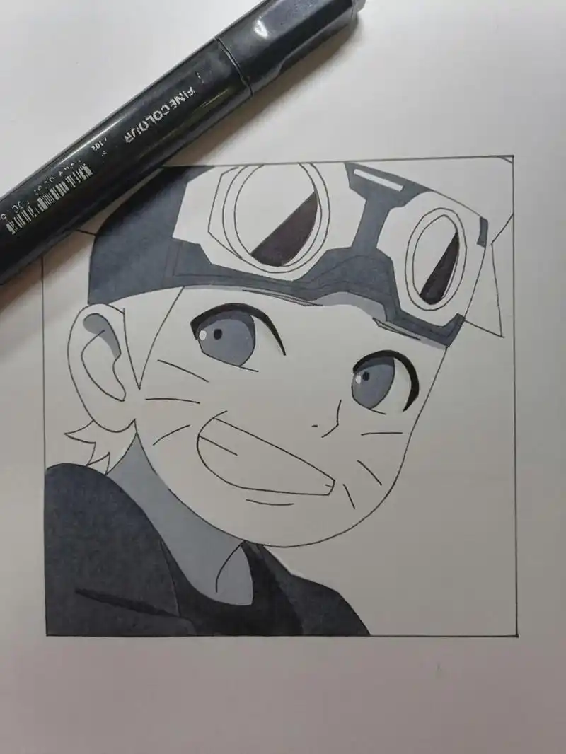 小鸣人教程 #火影忍者# #手绘教程# #鸣人