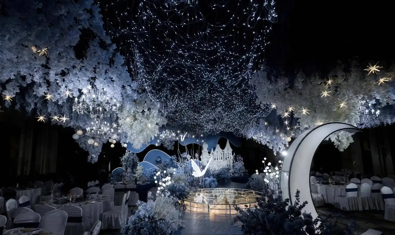 蓝色星空城堡主题婚礼
