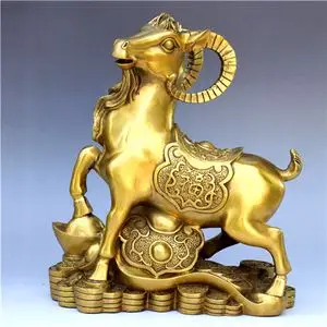 开光纯铜金钱羊摆件 福字铜羊 招财羊居家办公室摆设送礼高档礼品