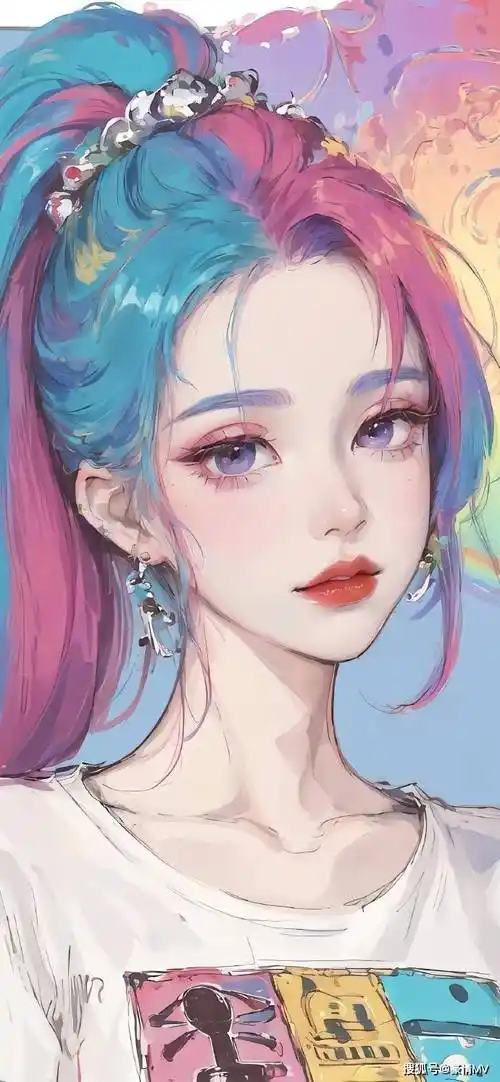 超高颜值手绘美女锁屏壁纸高清_手绘女生好看的手机壁纸