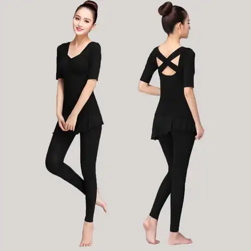 瑜伽服女套装舞蹈服女跳舞服装瑜珈健身练功表演形体服春夏裤