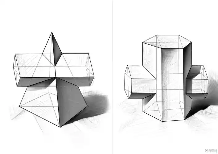 组合几何体—素描速写美术绘画入门练习 举报