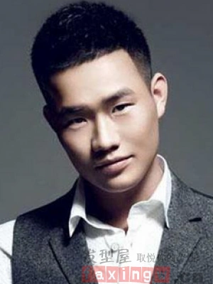 短发图片男寸头_两边剃掉中间厚发型