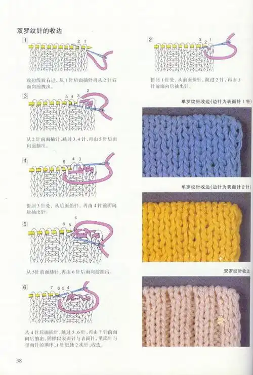 《图解棒针编织基础实例》之收边方法