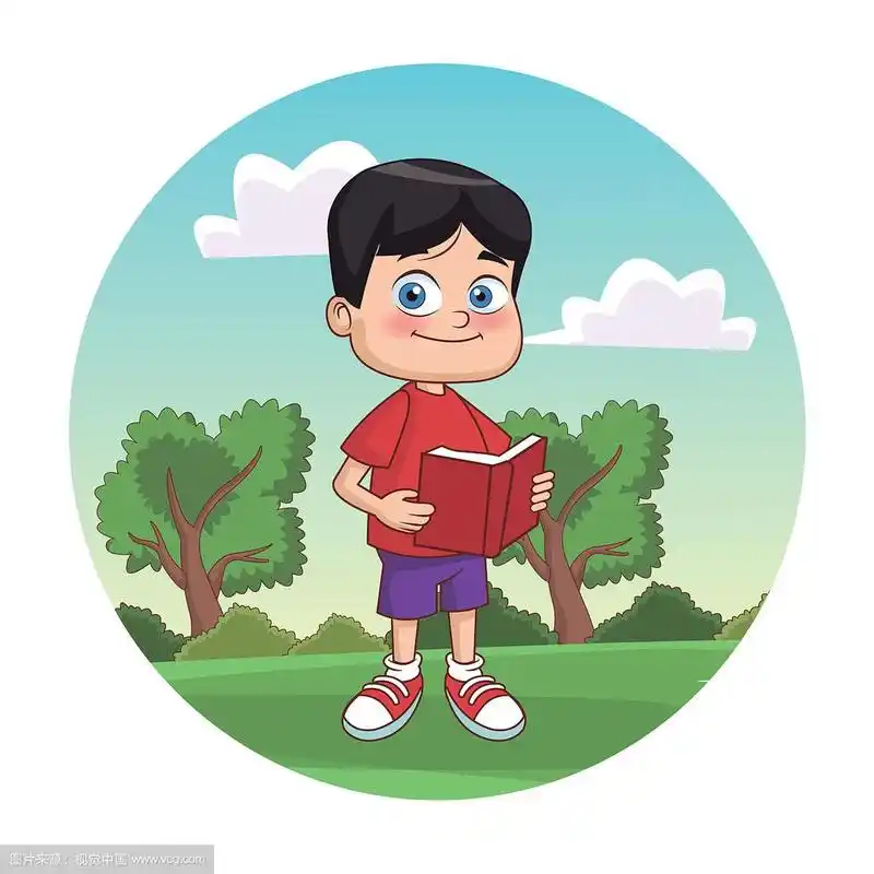 卡通可爱的小学生