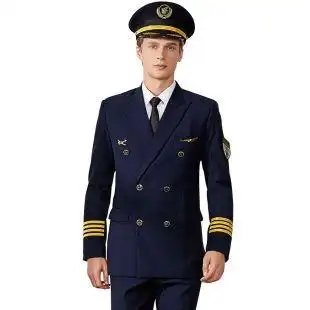 春秋航空机长工作服深蓝男乘务员空少制服外套国航职业装西服套装