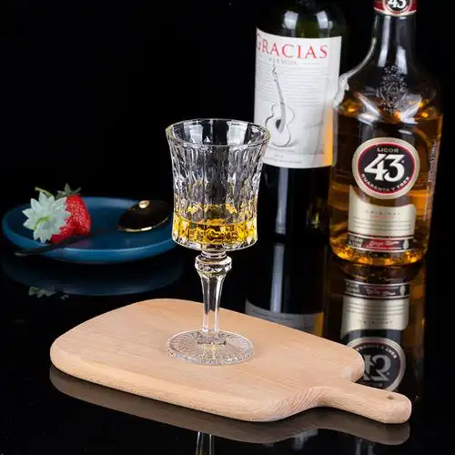 酒吧灵魂家用办公室咖啡厅浮雕矮脚玻璃厚重红酒杯热饮杯热水杯