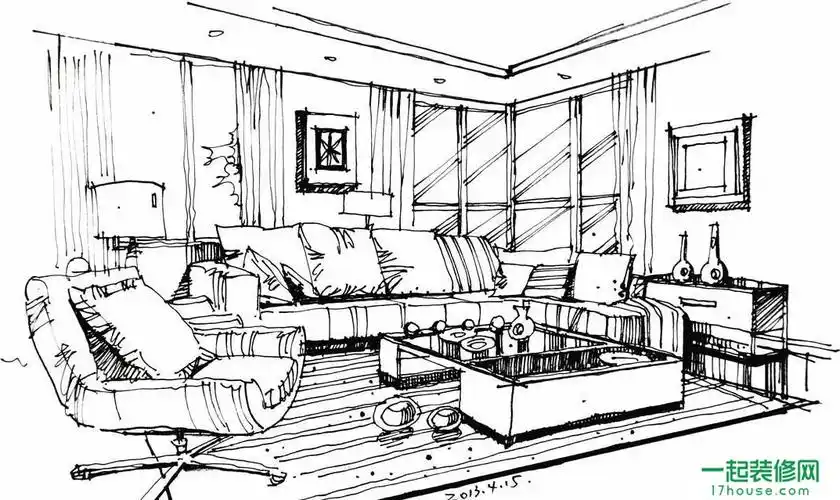 郏超意室内设计线稿草图效果图大全-一起网装修图库