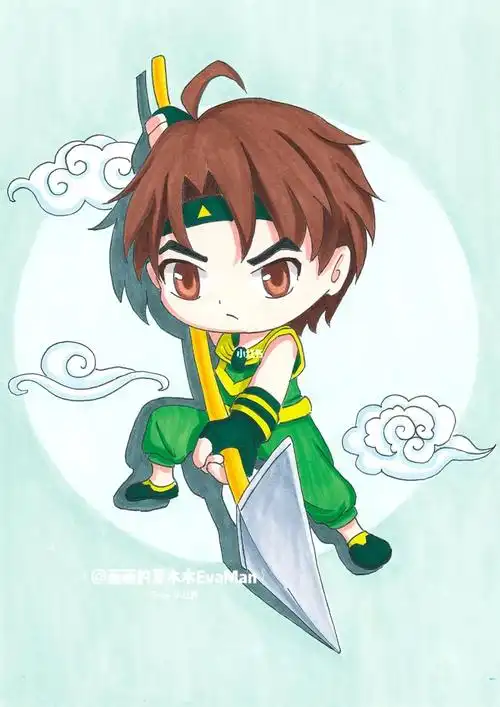 q版动漫人物男生武侠篇长矛