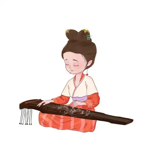 中国风卡通古筝人物元素gif动态图古筝人物元素[gif]