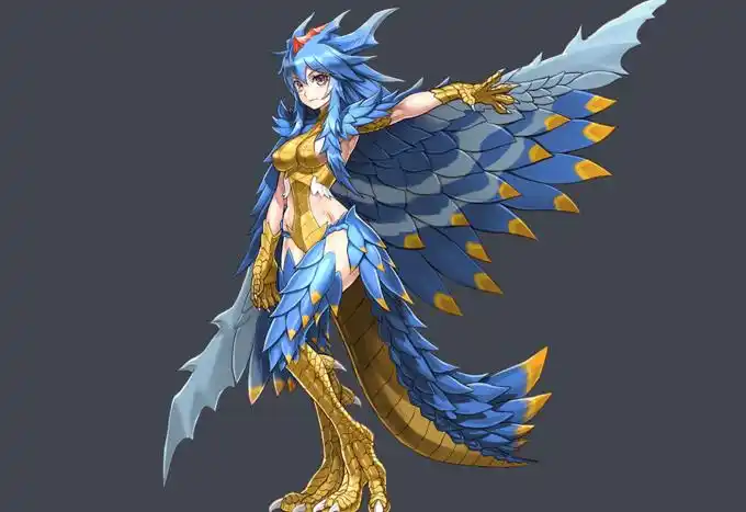 做为继承风之魔王兽的怪兽娘,有翅膀会飞,属于实习