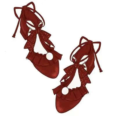 征集原创软妹洛丽塔lolita褶皱花边蝴蝶结公主少女学生单鞋