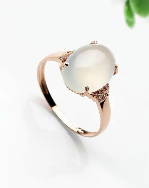 东方翡翠 东方翡翠 18k金镶钻天然a货冰种阳绿翡翠戒指