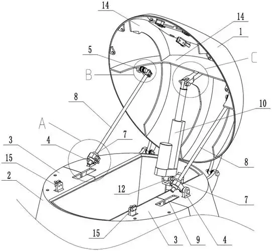 摘要附图摘要本实用新型涉及翻盖结构设计技术领域,公开了一种翻盖
