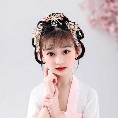 儿童汉服头饰古风公主主流苏发套装女童古装发饰