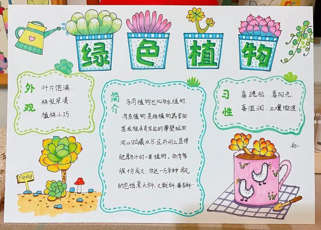 今日份手抄报分享 有关绿色植物的手抄报,分享给大家,记得点赞收藏哦