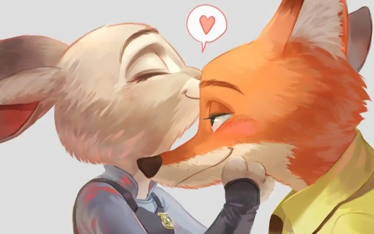 首页 桌面壁纸 卡通动漫 《疯狂动物城》尼克和朱迪唯美手绘图片桌面