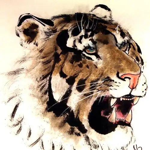 穆振庚 国家一级美术师《虎头》纸本水墨