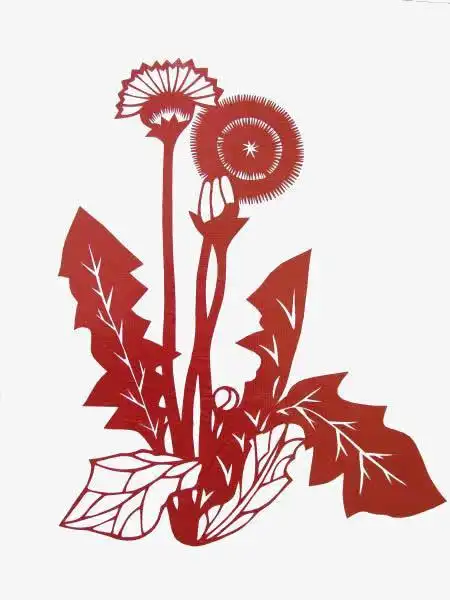 卡通手绘兰花花卉剪纸树兰花幸运的花草树木剪纸幼儿手工剪纸花树剪纸